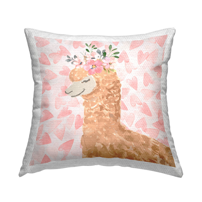 Coussin d'extérieur Fluffy Floral Alpaca