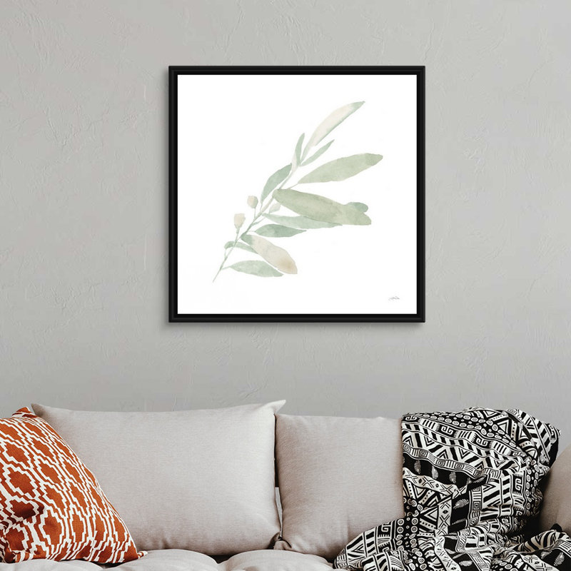 Art mural sur toile Sage I, Toile avec cadre noir, H 32 po x l 32 po