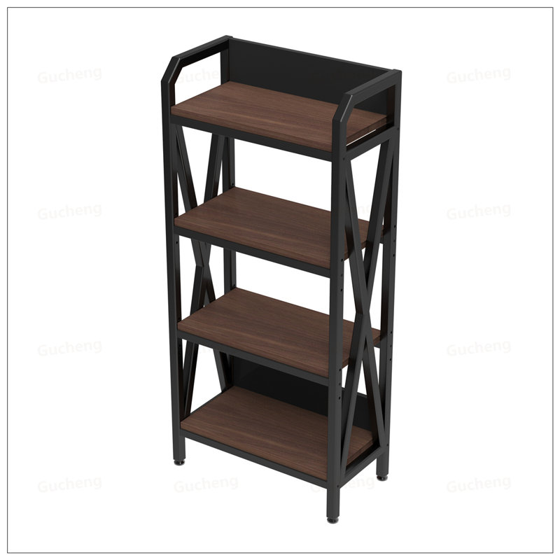 Étagère de boulanger durable en métal et en bois à 4 niveaux avec rangement polyvalent pour la cuisine, le garde-manger et la salle de bain