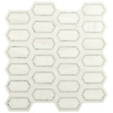 Calabria Frost Spire 12 in. x 12 in. Polished Marble Mosaic Floor and Wall Tile
