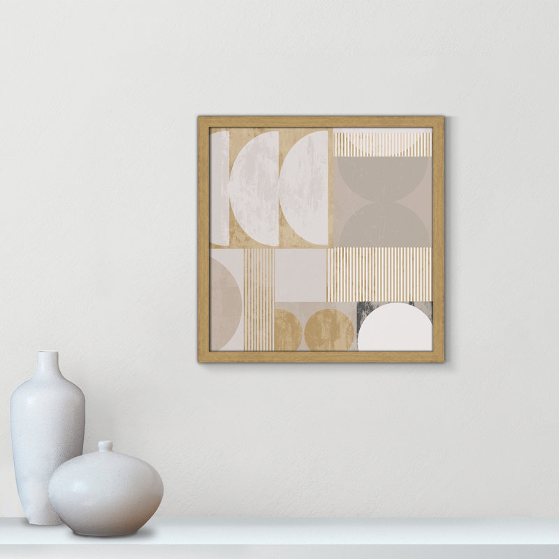 «Golden Balance II» par , 17'' W x 17'' H, Framed Print, Natural Woodgrain