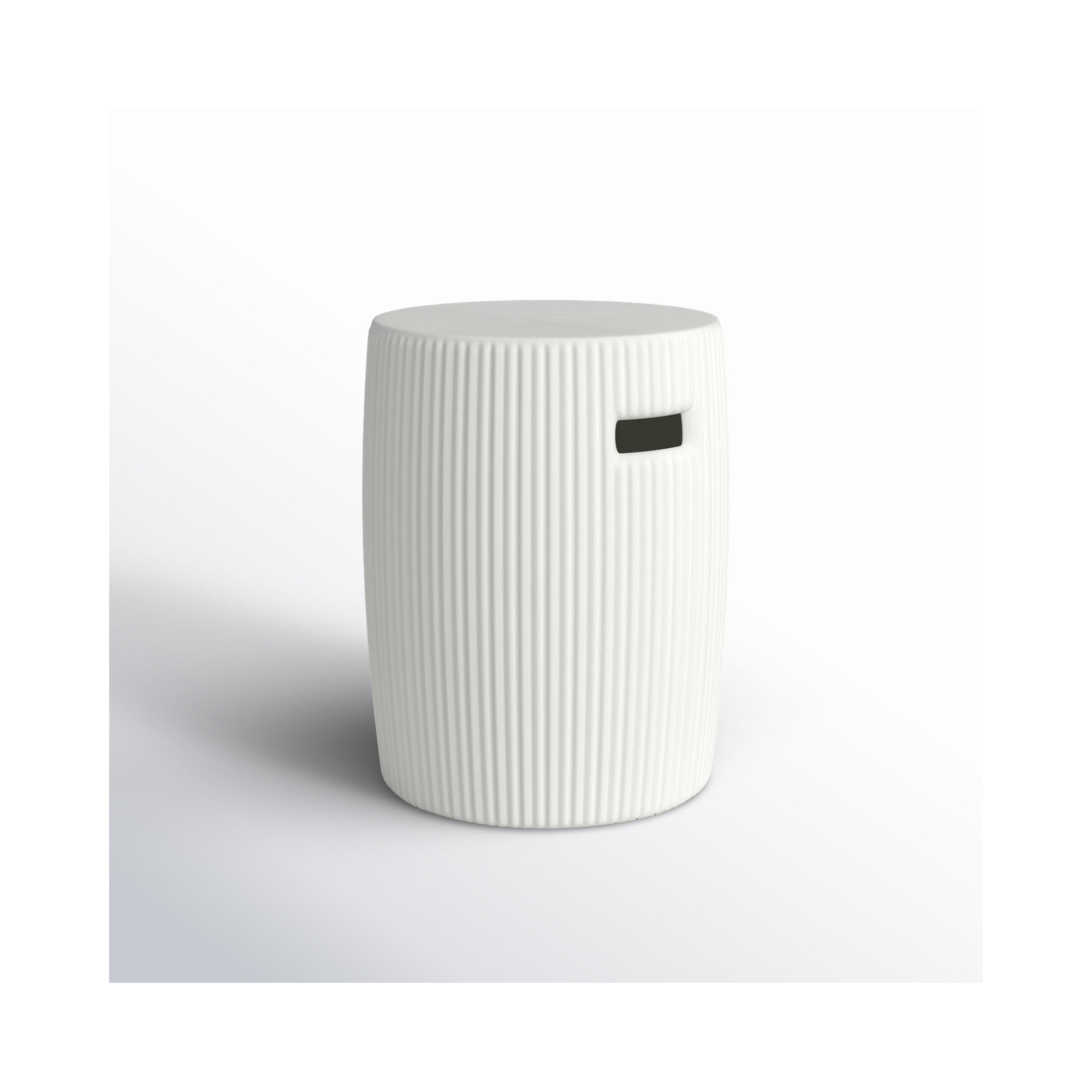 Lionel Round Outdoor Side Table, White