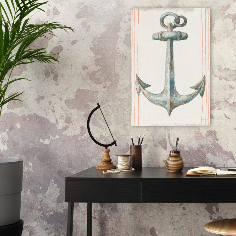 Ancres et art nautique bleu, H 24 po x l 16 po