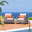 2Pc Sunbrella Outdoor Club Chairs - Grey-2061197947-2061197957
