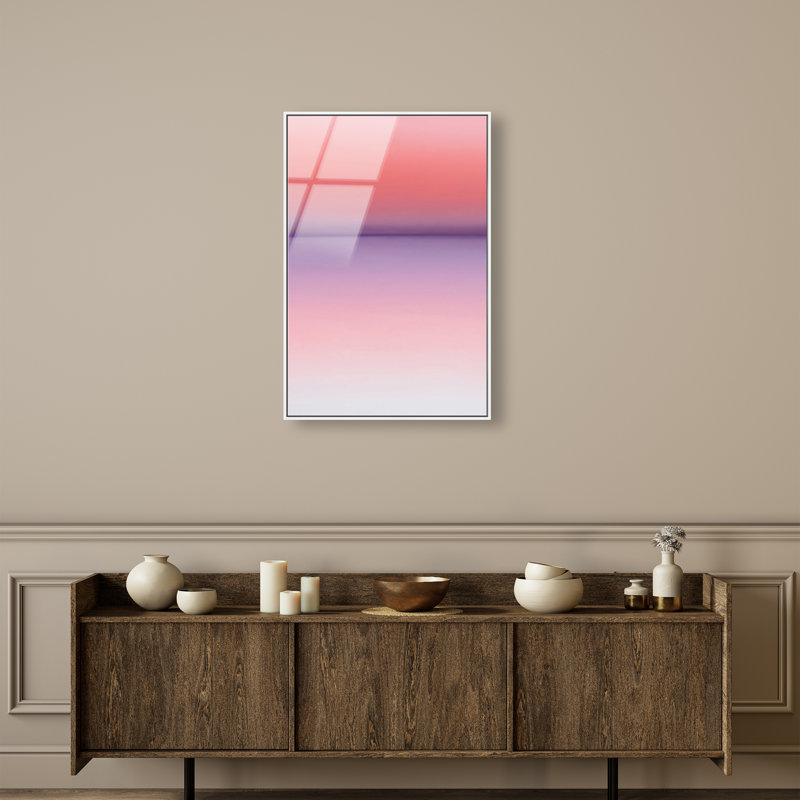 Peach Coastline II Print by Oliver Gal, 31"H x 21"W, White Floater Frame