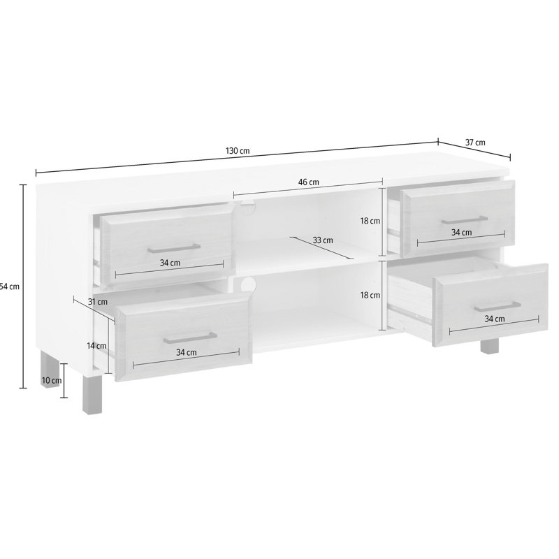 Unfinished TV Stand for TVs up to 58",  Natural Brown Oil