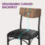 4-Piece Industrial Dining Chairs with Wooden Back & PU Leather Cushion-1528549428