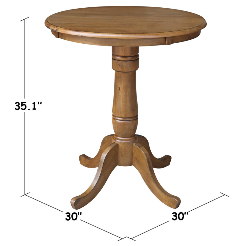 Mosteller Solid Wood Dining Table, Pecan, 36" H x 30" W x 30" D