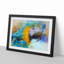 Macaw Parrot in Abstract - Picture Frame Painting Print-55759394-55759392