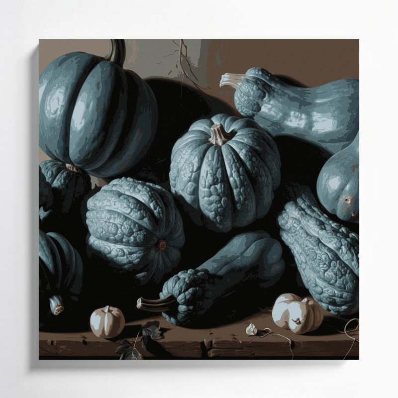 Légumes, art mural sur toile gris Hubbard, H 12 po x l 12 po