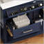 Meuble-lavabo bleu 36 po avec lavabo en céramique, plateau basculant, tiroirs pleine extension et tablette ouverte pour salle de bain moderne-326788860
