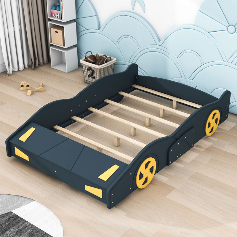 Akkie Platform Storage Bed, Dark Blue