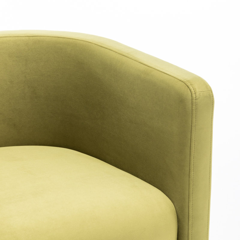 Fauteuil d'appoint en tonneau large de 24 po Jaimyn, Velours vert