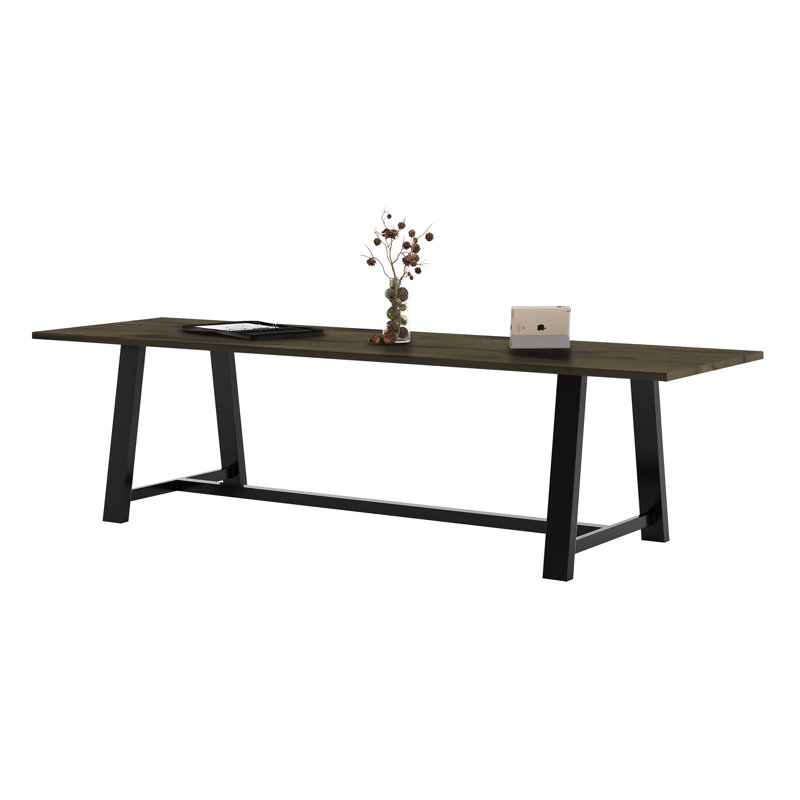 Midtown Solid Wood Breakroom Table, 30" H x 120" L x 42" W, Barnwood