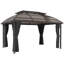 Hern 4 x 3 m Outdoor Hardtop Gazebo Canopy with Netting Curtains-1411549206