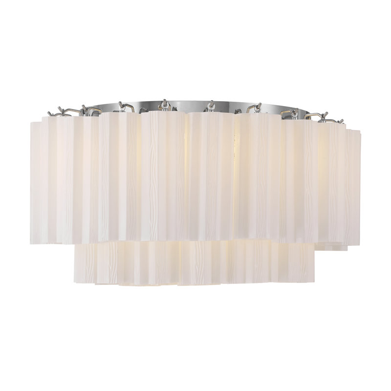 Shaurya 7 Light Flush Mount, Polished Chrome/White