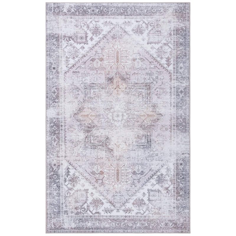 Tapis oriental beige / gris Delvalle, Rectangle 3 pi x 5 pi
