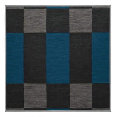 Machine Washable Checkered Gray Area Rug