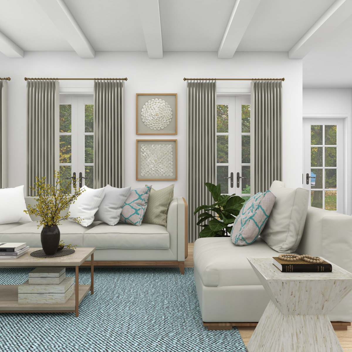 Sand & Stable™ 2 Piece Cream Shell Handmade Overlapping Shells ...