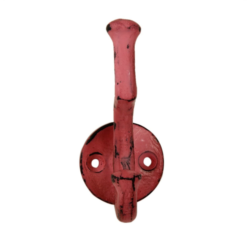 Hollifield Iron Wall Hook, Distressed Pink