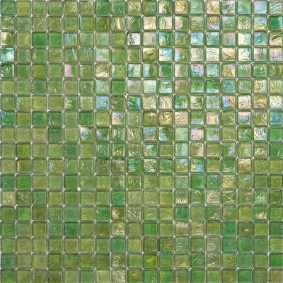Kiwi 5/8" x 5/8" Glimmer Glass Mosaic