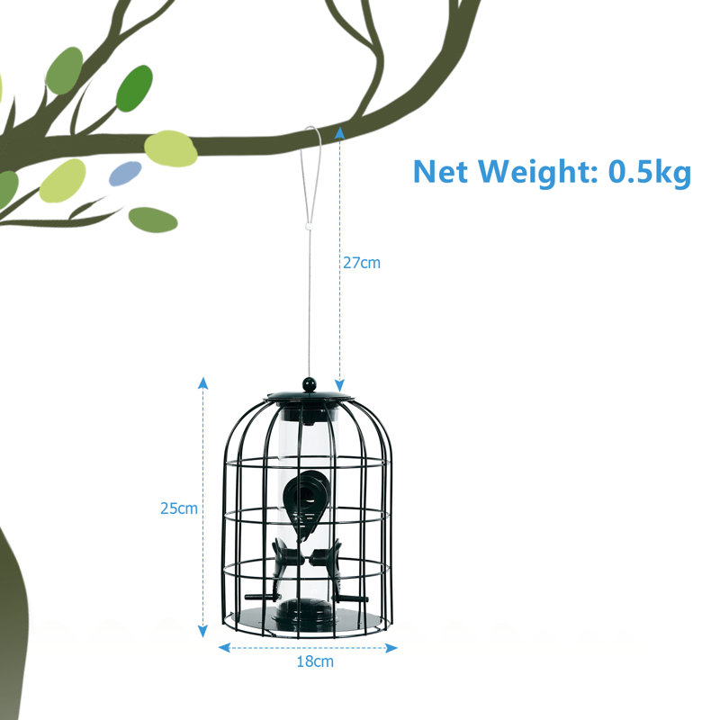 Hengelo Metal Hanging Tube Bird Feeder