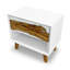 Table de chevet 1 tiroir en bois massif blanc / brun