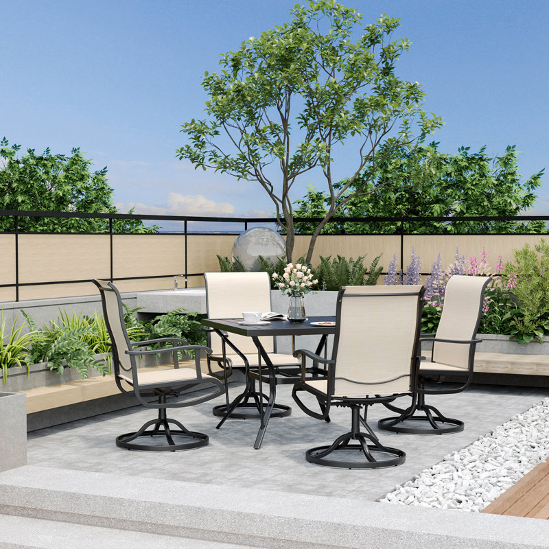 Urbai Square 4 - Person 37.4'' L Outdoor Dining Set, Beige