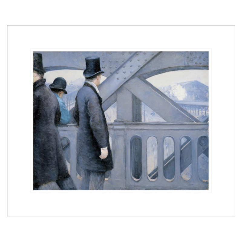 «On the pont de l'Europe» par Gustave Caillebotte - Estampe numérique encadrée, H 17,75 po x l 20,92 po