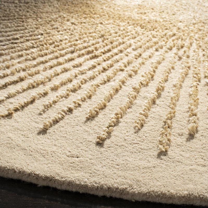 Amier Hand Tufted Wool, Viscose, And Cotton With Latex Abstract Rug, Round 6'