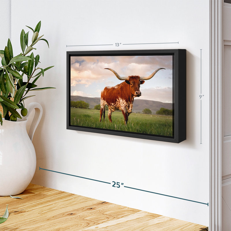 «Brown Texas Longhorn Wall Art», H 13 po x l 9 po