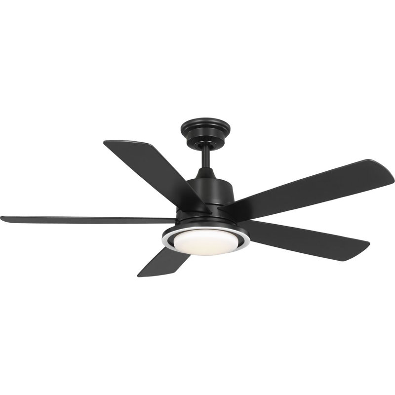 52'' Ceiling Fan with LED Lights, Matte Black/Rustic Charcoal