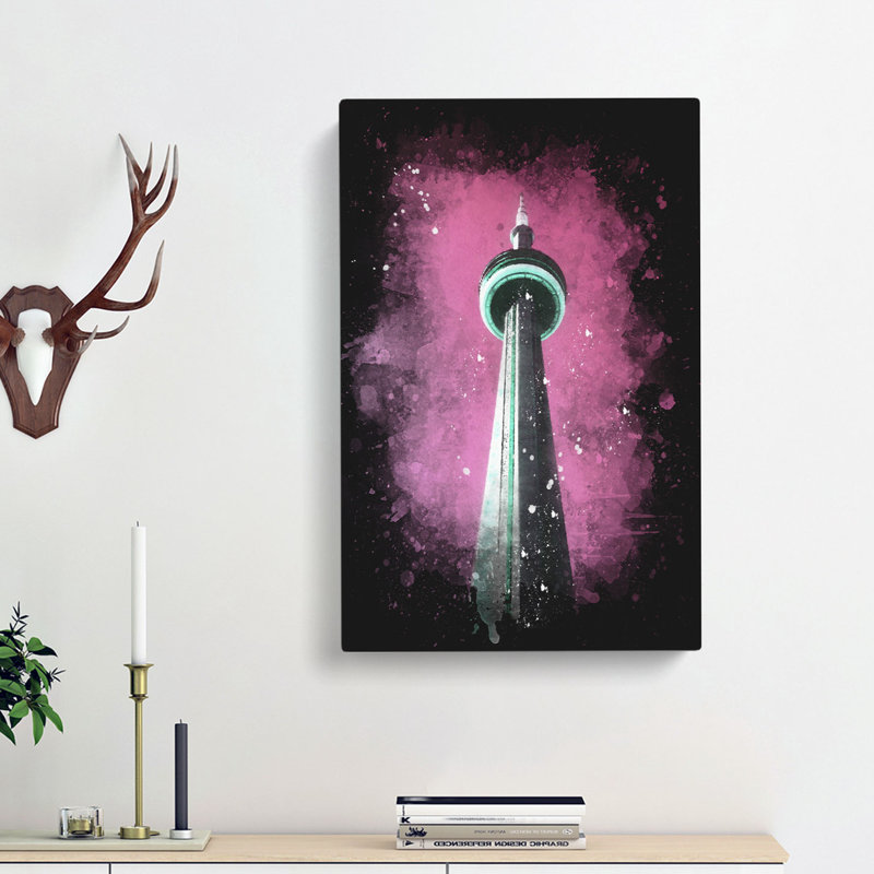 CN Tower In Toronto Canada Abstract - Wrapped Canvas Print, 91cm H x 60cm W x 3cm D