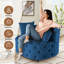 Fauteuil demi-tonneau en velours 36,6 po Keoka-365700099