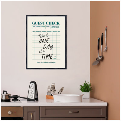 Invité chèque «One Day At A Time» par The Creative Bunch Studio, reproduction d'art sur toile encadrée