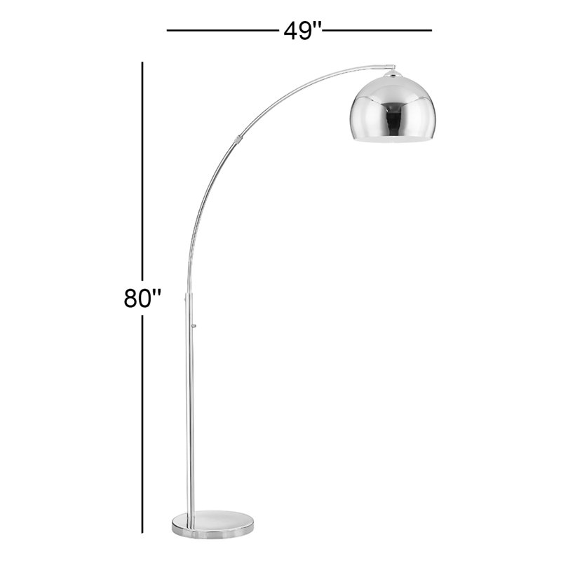 Lampe sur pied arquée 80 po Siggi, Chrome