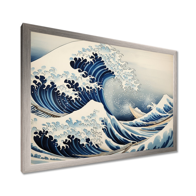 Chef-d'œuvre, la grande vague de Kanagawa IV - chef-d'œuvre, décoration murale, H 24 po x l 32 po x P 1 po