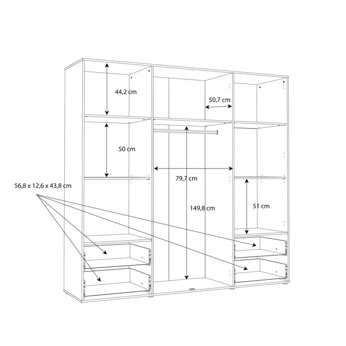 Latitude Run Laur 4 Door Manufactured Wood Wardrobe | Wayfair.co.uk