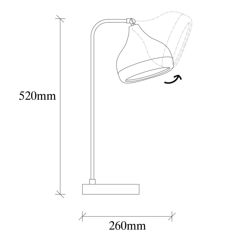 Lampe de table en métal Tamarind, Noir, Noir / Cuivre