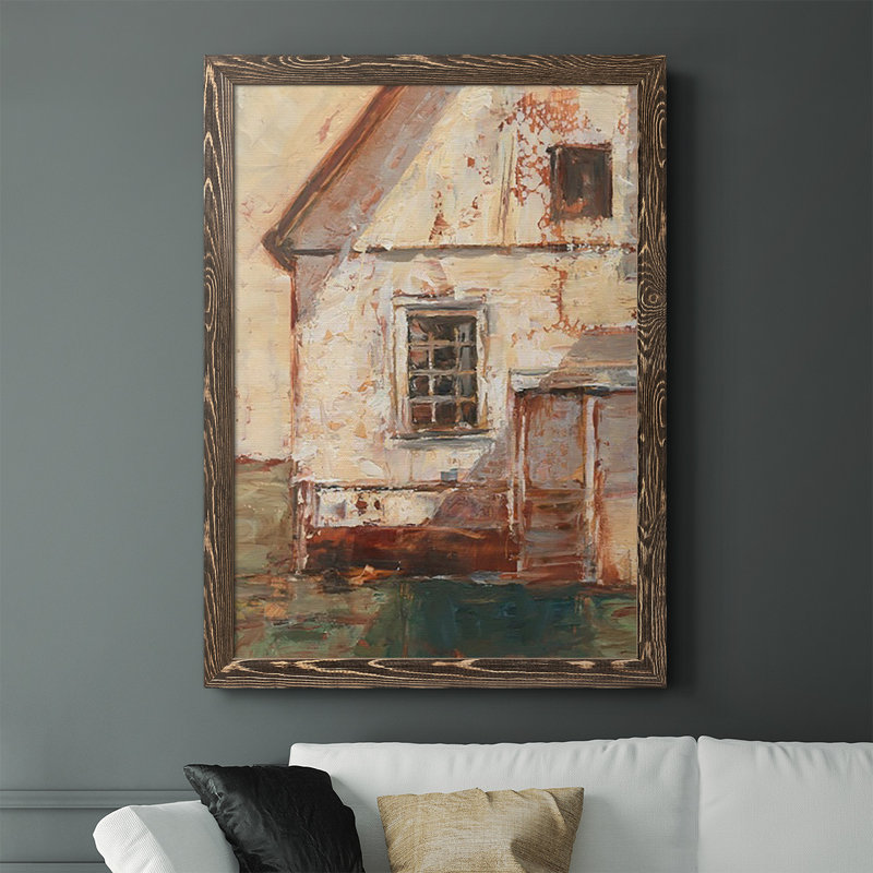 Sunlit Barn II, reproduction d'art sur toile, H 37,5 po x l 27,5 po x P 1 po, Noyer