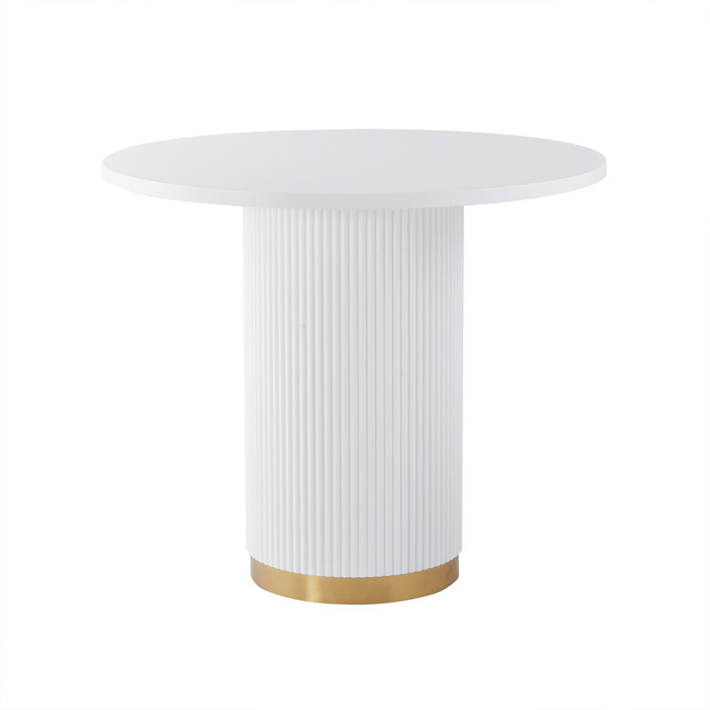 Table de salle à manger ronde, Blanc,  H 29,92 po x l 46,46 po x P 46,46 po