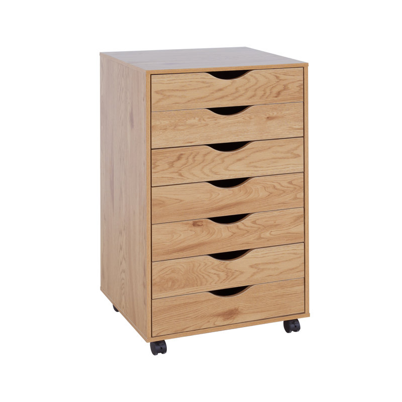Armoire de rangement à 7 tiroirs Brixen, Naturel