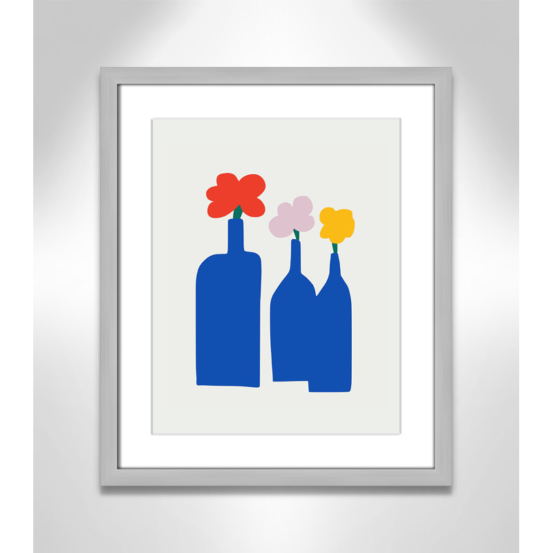«Bold Blooms Trio Print» par Dean, Argent mat, L 16 po x H 19 po, Matted Print