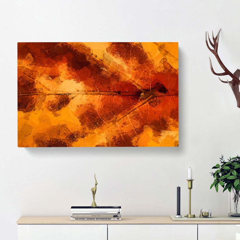 Leaf In The Autumn In Abstract - Wrapped Canvas, 35cm H x 50cm W x 3cm D