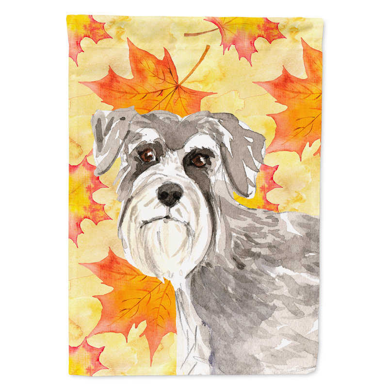 Automne 2 côtés en polyester 15 x 11 po drapeau de jardin, Schnauzer 1