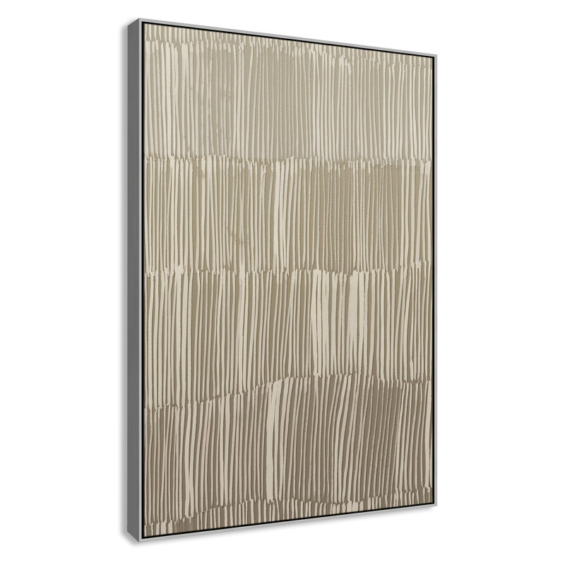 Linear Calm II Print par , Flottant argenté, H 61,5 po x l 41,5 po