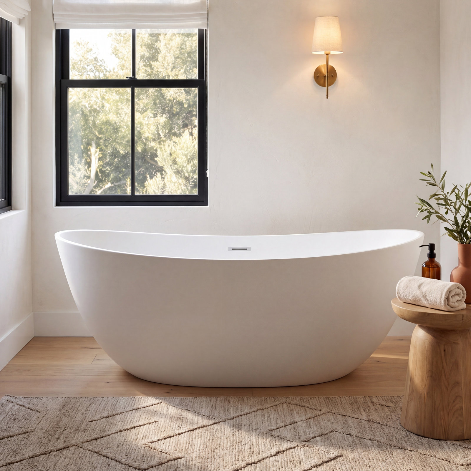 Forma 65" Double Slipper Soaking Bathtub, White