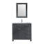 Meuble-lavabo simple 36 po avec plateau en céramique, miroir et robinet en chrome poli Burnet-1215229192-1215229195