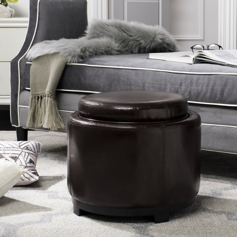 Maiden Upholstered Ottoman, Cordovan Faux Leather