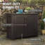 Boîte de rangement pour terrasse verrouillable en plastique de 123 gallons